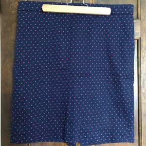 J Crew Navy Polka Dot Pencil Skirt